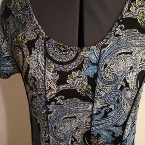 Sami & Jo Women's Multi-Colored Stretch Casual Career Fit & Flare Large